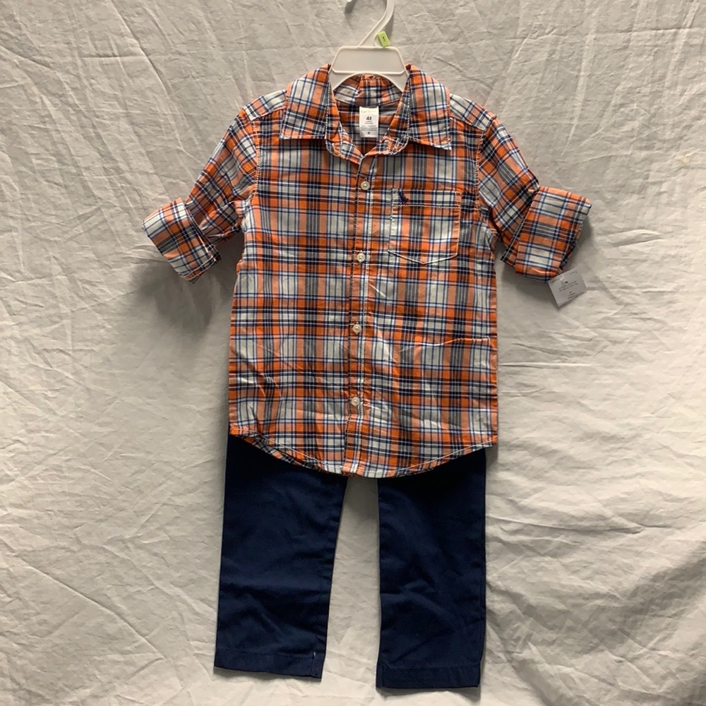 Carter’s 4t boys plaid shirt outfit
